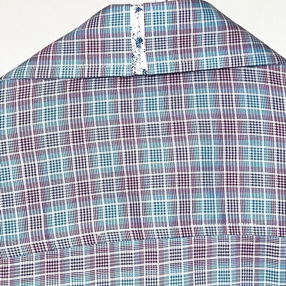 NWOT Robert Graham Button Down Plaid Blue Pink White Print Shirt Mens Sz XL - Picture 3 of 5